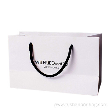 Recyclable White Printed Paper Bag For Jewelry Packaging